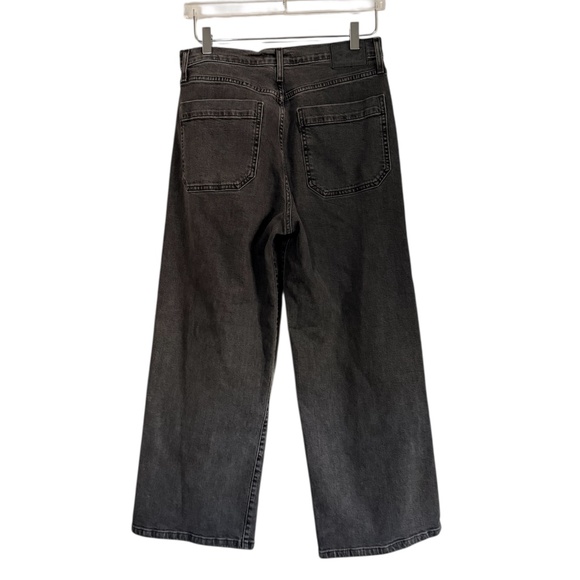 Levi”s Mile High Cropped Wide Leg Jean Size 29 x 27 Faded Black Button Fly - Picture 3 of 9